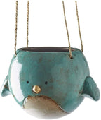 Bluebird Hanging Planter Pot - Ceramic - 7" Diameter