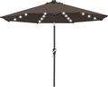 ABCCANOPY Durable Solar Led Patio Umbrellas with 32LED Lights 11FT (Brown)