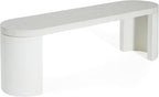 Christopher Knight Home Vex Set of 2 Concrete Outdoor Bench with Modern White Terrazzo Effect, Outdoor Dining Chairs, Oval Garden Bench with Pedestal Base, Extra Seating for Patio/Balcony, White