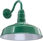 Wall Light, Green Farmhouse Barn Sconce with 16-Inch Dome
