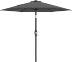 AreShark 7.5FT Patio Umbrella Table Market Umbrella with 6 Sturdy Ribs, Button Tilt/Crank, Heavy-Duty Outdoor Umbrellas for Pool, Deck, Garden and Backyard, Gray