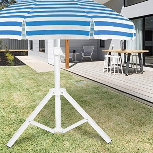 Beach Umbrella Stand Base,Portable Foldable Sun Umbrella Stand White Triangular Iron Support Base for Patio Beach Garden Camping Fishing Outdoor Sunshade Stand