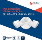 Lithonia Lighting HomeGuard 2-Light LED Outdoor Flood Lights, Outdoor LED Lights, Dusk to Dawn Sensor, Adjustable Lumens, 4000K Cool White, Round Heads, White (HGX LED 2RH ALO 40K 120 PE WH M2)