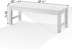 Psilvam Outdoor Bench, Two Person Poly Lumber Porch Bench, Weatherproof Garden Bench That Never Rot and Fade, All-Weather Patio Bench Suit for Garden, Porch, and Park (White)