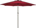 Blissun 9' Outdoor Patio Umbrella, Outdoor Table Umbrella, Yard Umbrella, Market Umbrella with 8 Sturdy Ribs, Push Button Tilt and Crank