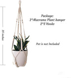 Macrame Plant Hanger for 4-12 Inch Pot Indoor Crochet Hanging Plant Holder Outdoor Boho Home Decor Basket wall Window Rope White Large Long (Ivory)