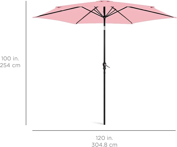 Best Choice Products 10ft Outdoor Table Compatible Steel Polyester Market Patio Umbrella w/Crank and Easy Push Button Tilt