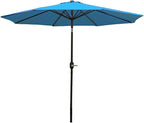 Sunnydaze Outdoor Patio Umbrella - Polyester Table Market Umbrella with Push-Button Tilt and Crank - 8 Sturdy Ribs - Turquoise - 9ft