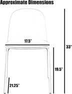 2xhome Modern Stackable Armless Dining Chair | Plastic Shell Seat with Metal Legs | Indoor or Outdoor Use | Home Kitchen Patio (4, Black, Padded Seat)
