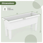 Giantex Raised Garden Beds Outdoor Set of 2, Self-Watering Planter Box with Detachable Legs & Drainage Hole, Outdoor Raised Container for Vegetable Fruit Herbs, 31.5”Lx12”Wx16”H, Easy Assembly (White)