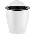 14 Pack 5 Inch Self Watering Wall Mounted Planters, Plant Flower Pots with Hooks and Wicks for Indoor and Outdoor, White