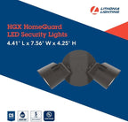 Lithonia Lighting HomeGuard 2-Light LED Outdoor Flood Lights, Wall or Ceiling Mount Outdoor Lights, 4000K Cool White, Round Heads, Dark Bronze (HGX LED 2RH 40K 120 DDB M2)