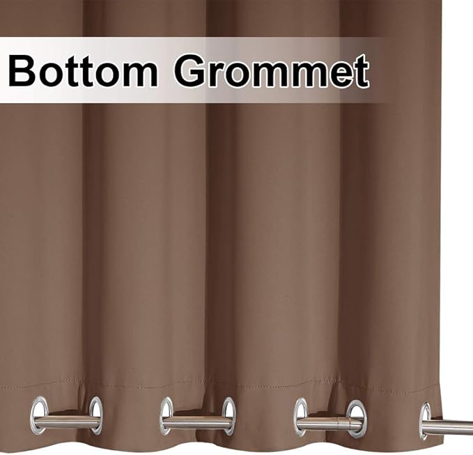 NICETOWN 2 Panels Outdoor Curtains for Patio Waterproof, Thermal Insulated Top & Bottom Grommet Blackout Windproof Gazebo Curtains & Drapes Heat & Cold Block for Garden, W84 by L95, Tan