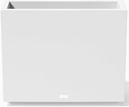 Veradek Block Series Span Plastic Planter - Tall Rectangular Planter for Indoor or Outdoor Patio/Porch, White, 24.25 in Height, 12 in Width, 30 in Length
