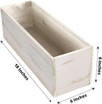 Efavormart 18"x6" Whitewash Wood Planter Box with Plastic Liner, DIY Rustic Rectangle Wooden Box for Succulents, Wedding Table Centerpieces and Farmhouse Party Decor