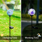 VCUTEKA Solar Lights Outdoor Decorative - Mosaic Solar Garden Stakes Light Waterproof LED Light for Landscape Lawn Patio Yard Decoration, Blue, 1 Pack
