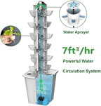 Vertical Hydroponic Tower Garden Growing System - Indoor Planter Kit with 30 Pods, Aeroponic-Style Tower for Herbs, Vegetables, Lettuce & Strawberries, Home Countertop Grow System, White