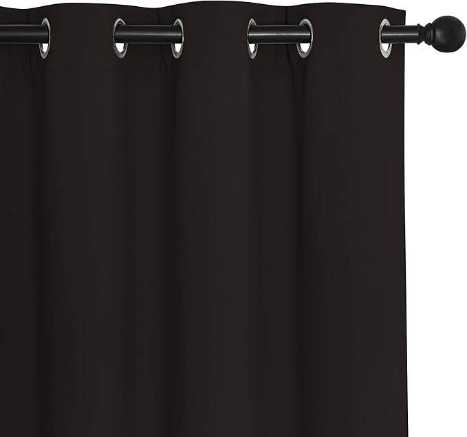 NICETOWN Blackout Drapery Curtain Panel 90 inches Long - Window Treatment Thermal Insulated Grommet Blackout Curtain/Drape for Bedroom Living Room (Toffee Brown, 1 Panel, 46 by 90 inches)