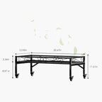 Zhongma Sturdy Metal Plant Stand with Wheels, 32.7x16x11.6 Inch High, Heavy Duty Succulent Shelf for Home Indoor and Outdoor, 220 LBS Capacity & Heavy Duty Construction