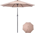 Backyard Expressions 9 ft. Patio Umbrella, Market Table Umbrella w/Tilt and Crank, 8 Ribs