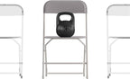 Flash Furniture Hercules Big and Tall Commercial Folding Chair - Extra Wide 650LB. Capacity - Durable Plastic - Gray, 4-Pack