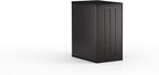 Suncast Heavy-Duty Resin Outdoor Storage Cabinet, 30" W x 20.25" D x 36" H Dark Grey Base Garage Storage Cabinet with Lockable Doors and Metal Reinforced Shelves, Made in The USA
