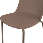 2xhome Modern Stackable Armless Dining Chair | Plastic Shell Seat with Metal Legs | Indoor or Outdoor Use | Home Kitchen Patio, Brown