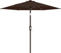 AreShark 7.5FT Patio Umbrella Table Market Umbrella with 6 Sturdy Ribs, Button Tilt/Crank, Heavy-Duty Outdoor Umbrellas for Pool, Deck, Garden and Backyard, Brown