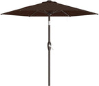 AreShark 7.5FT Patio Umbrella Table Market Umbrella with 6 Sturdy Ribs, Button Tilt/Crank, Heavy-Duty Outdoor Umbrellas for Pool, Deck, Garden and Backyard, Brown