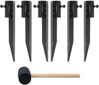 CNQLIS 6 Pcs Outdoor Light Stakes for Tiki Torch Stand - 10 3/4" Steel Torch Stakes - Garden Stakes for Lights, Stakes for Outdoor Lights for Solar Lights,Fishing Rods, Freestanding Poles