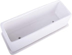 Vencer 12 Inch Rectangular Modern Minimalist Ceramic Succulent Planter Pot - Window Box with Saucer,Office Desktop Potted Stand,White,VF-0135