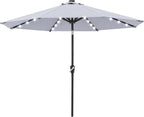 ABCCANOPY Durable Solar Led Patio Umbrellas with 32LED Lights 11FT (Grey)