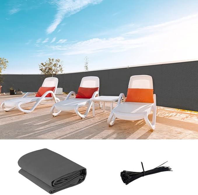 LOVE STORY Custom Size 2'6''x2' Dark Grey Balcony Privacy Screen,UV Block Privacy Fence Screen,90% Shield for Outdoor Pool Garden Apartment Railing