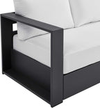 Modway Tahoe Aluminum Outdoor Patio Sofa in Gray White
