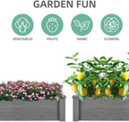 Over Ground 96x28x10 inch Raised Garden Bed, Large Wood Planter Box for Outdoor Herbs Vegetables Flowers, Tool-Free Quick Assembly Patio Yard Gardening Container, Durable Natural Cedar Frame