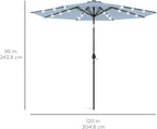 Best Choice Products 10ft Solar Polyester LED Lighted Patio Umbrella w/Tilt Adjustment and UV-Resistant Fabric