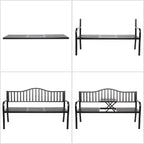 VINGLI 59" Outdoor Metal Bench Patio Bench - Image 6