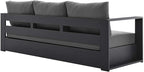 Modway Tahoe Aluminum Outdoor Patio Sofa in Gray Charcoal