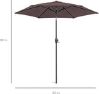 Best Choice Products 7.5ft Heavy-Duty Round Outdoor Market Table Patio Umbrella w/Steel Pole, Push Button Tilt, Easy Crank Lift - Deep Taupe