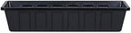 Root & Vessel Poly-Pro Plastic Flower Box Planter, Black, 24-Inch