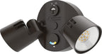 Lithonia Lighting HomeGuard 2-Light LED Outdoor Flood Lights, Outdoor LED Lights, Dusk to Dawn Sensor, Adjustable Lumens, Selectable Color, Round Heads, Dark Bronze (HGX LED 2RH ALO SWW2 120 PE DDB)