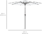Best Choice Products 10ft Solar Polyester LED Lighted Patio Umbrella w/Tilt Adjustment and UV-Resistant Fabric