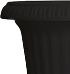 Southern Patio Large 14 Inch Outdoor Garden Lightweight Utopian Urn Planter with UV-Coated Finish for Entryways, Walkways, and More, Black (2 Pack)