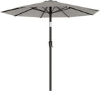 AreShark 9 FT Patio Umbrella for Outdoor, Outdoor Table Umbrella with Push Button Tilt and Crank, Outdoor Patio Umbrellas with 8 Sturdy Ribs for Market, Garden, Pool (Light Gray)