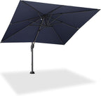 PURPLE LEAF 8' X 8' Patio Umbrella for Pool 7' High Offset Outdoor Cantilever Umbrella Swimming Pool Umbrella with 360°Rotation for Poolside Navy Blue