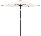 AreShark 7.5FT Patio Umbrella Table Market Umbrella with 6 Sturdy Ribs, Button Tilt/Crank, Heavy-Duty Outdoor Umbrellas for Pool, Deck, Garden and Backyard, Cream White