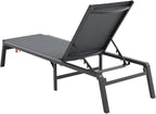 VEVOR 2 Pcs Chaise Lounge Chairs Outdoor, Aluminum Patio Lounge Chair with Adjustable 5-Position, Folding Pool Chairs Recliner and Full Flat Tanning Chair for Patio, Beach, Pool, Gray, 2 pcs