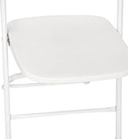 Flash Furniture Hercules Series Big & Tall Stackable Plastic Folding Chairs, Extra Wide Commercial Event Seats, Set of 4, White