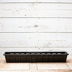 Root & Vessel Poly-Pro Plastic Flower Box Planter, Black, 36-Inch