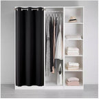Joydeco Blackout Door Curtain for Doorway Privacy 78 Inches Long, Grommet Closet Curtain for Open Closet, Room Divider for Bedroom Living Room (Black, 52Wx78L, 1 Panel)